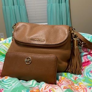 Michael Kors Tassel Crossbody with Matching Wallet